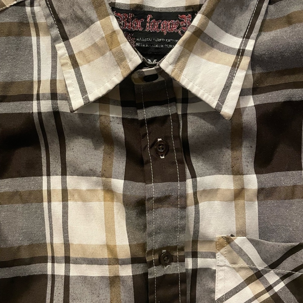 Men's Brown Plaid Shirt